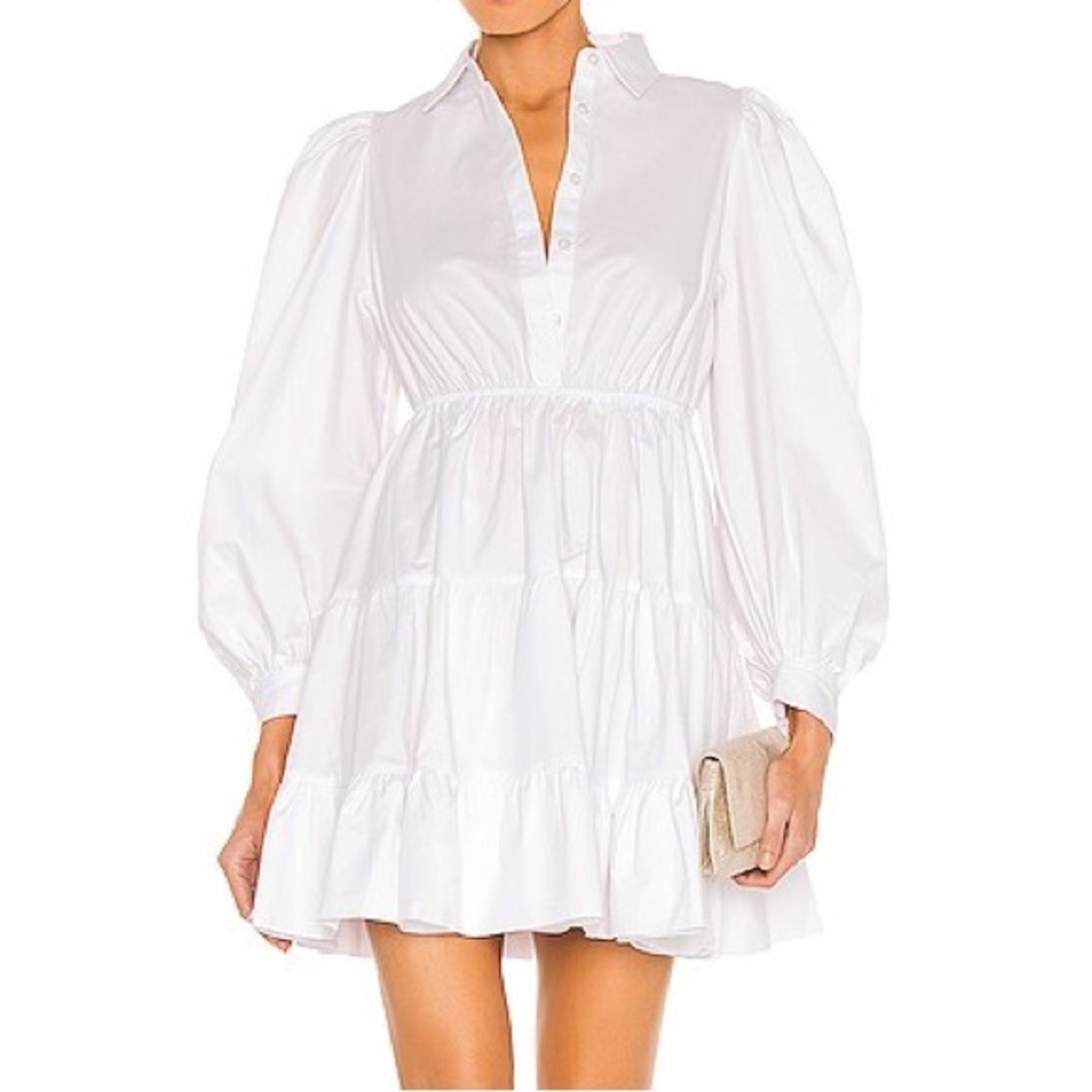 Bardot White Mini Poplin Dress Size US 8
